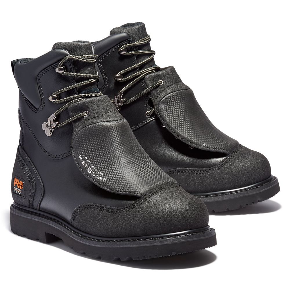 Timberland Mens Work Boots PRO® Met Guard 8\" Steel Toe - Black - India OZ3740698